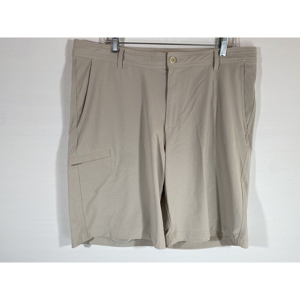 Columbia PFG Fishing Shorts Mens 38 Khaki Poly Spandex Utility Performance Gorp